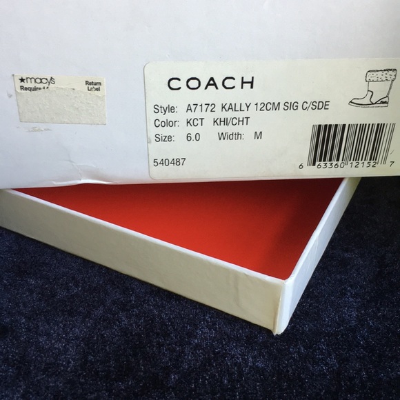NEW COACH Kally boot logo CC sz 6 khaki/chocolate/ - Picture 7 of 15